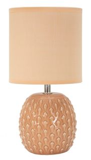 Lampe De Chevet Moderne Ø14x27 Cm Socle Rose à Relief Élégant