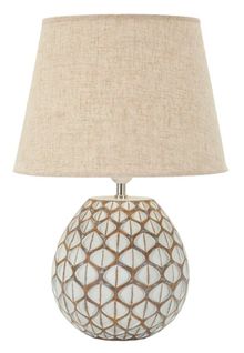 Lampadaire Tibet En Résine Blanche 35×35×52 Cm Avec Abat-jour Neutre