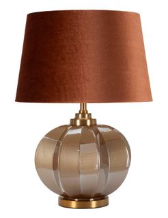 Lampe à Poser Prague En Verre Et Métal 40,5×40,5×57 Cm Avec Abat-jour Beige