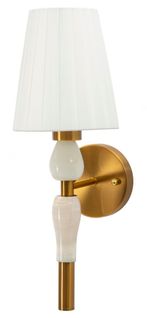 Applique Murale 16x20x46 Cm Design Classique Doré Tissu Blanc Style Glam