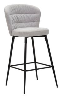 Lot De 2 Tabourets De Bar En Tissu Rembourré Style Années 70 Avec Pieds Métal H108 Cm