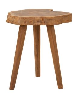 Tabouret Rond En Teck Recyclé Ø38x45 Cm Style Naturel Et Durable