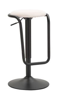 Tabouret De Bar Blanc Pivotant Réglable Ø41 Cm Style Moderne Années 70