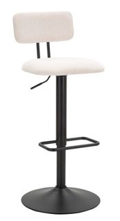 Lot De 2 Tabourets De Bar Pivotants Avec Dossier Rembourré H85-106 Cm Style Années 70