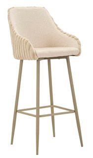 Lot De 2 Tabourets De Bar Crème Avec Dossier Enveloppant H111 Cm