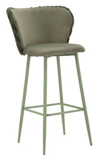 Lot De 2 Tabourets De Bar Verts Avec Dossier Moderne Et Assise Confortable H106 Cm