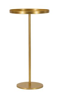 Table Ronde En Métal Doré Ø51x100 Cm Design Moderne Et Lumineux