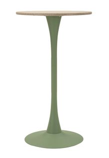 Table De Bar Moderne Verte Et Crème, Design Élégant Ø 60x106 Cm