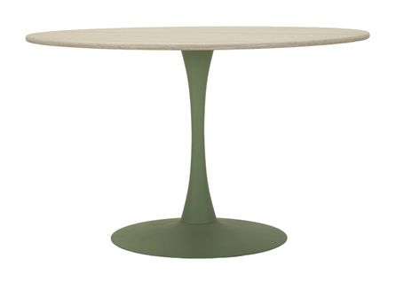 Table D'appoint Moderne Verte Et Crème, Design Épuré 120x120x76 Cm