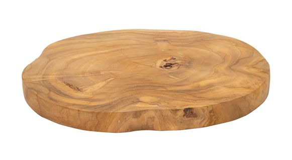 Plateau Vide-poches Rond En Teck Recyclé Ø25 Cm Finition Artisanale