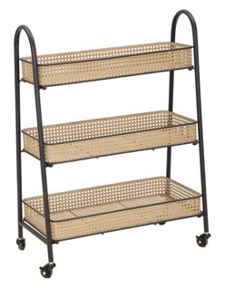 Desserte Roulante Métal Multicouleur 3 Étagères 60x30x80 Cm
