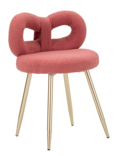 Mini Chaise Rose Glamour Ø 40x67 Cm, Assise 46 Cm, Design Enveloppant