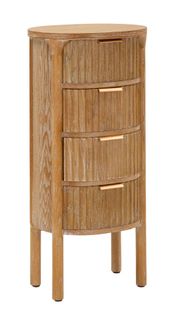 Commode Moderne En Bois Marron Avec 3 Tiroirs, 38x33,5x82 Cm