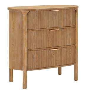 Commode Moderne 3 Tiroirs Bois Naturel 80,5x47x82 Cm Robuste Et Élégante