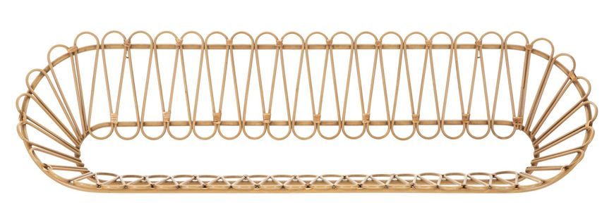 Étagère Murale En Métal Avec Finition Rotin, 162x28x43,5 Cm