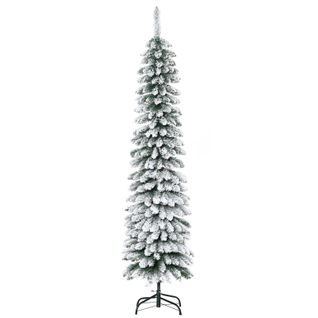 Sapin Artificiel 180 Cm Vert/blanc Fin Avec Neige, Montage Facile Et Branches Réalistes