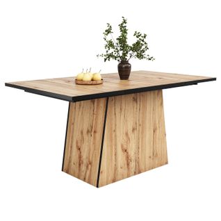 Table De Cuisine Moderne En Bois, Table De Bistrot, Non Amovible, Pour 4-6 Personnes, Bois Brun