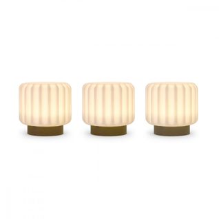 Set De 3 Lampes Dentelles 9cm Marron Clair