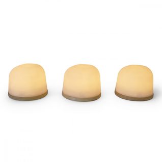 Set De 3 Veilleuses Dôme 7.5cm Naturel