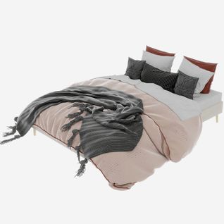 Lit Moderne 160x200 cm En Velours Beige, Boîte Basse, Design Minimaliste