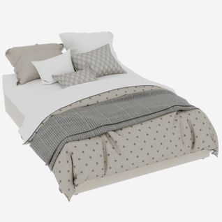 Cadre De Lit Moderne 140x200 cm Beige En Velours Hollandais Avec Vérins