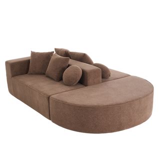 Canapé Modulable Cloud Marron En Chenille, Assises Profondes Et Confortables