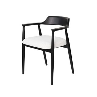 Chaise De Salle à Manger Noir Et Blanc En Bois, Style Kennedy, Assise Rembourrée