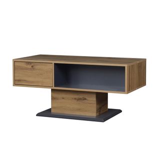 Table Basse Moderne Avec Double Rangement, Grand Compartiment Et Intérieur Pratique