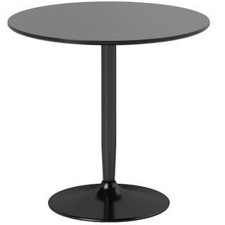 Table Ronde Pour 2 Personnes Ø80 Cm En Mdf Et Acier Noir