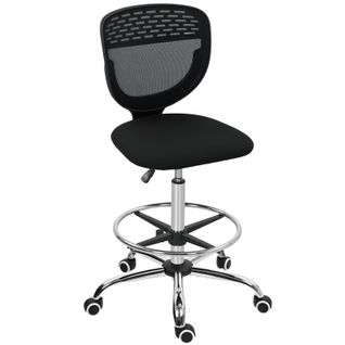 Chaise De Bureau Haut Ergonomique Noir, Réglable, Assise Et Dossier Confort