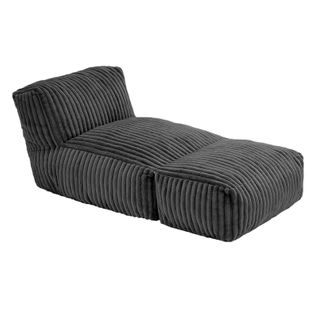 Chauffeuse De Sol Modulable Convertible En Lit, Velours Côtelé Gris Foncé