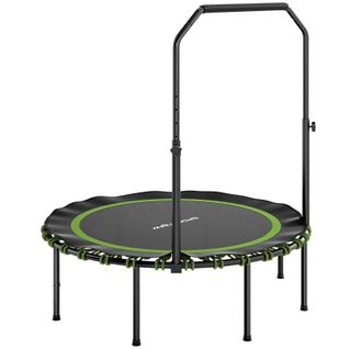 Trampoline Fitness Pliable Avec Poignée Réglable Pour Intérieur Et Extérieur, Vert Et Noir