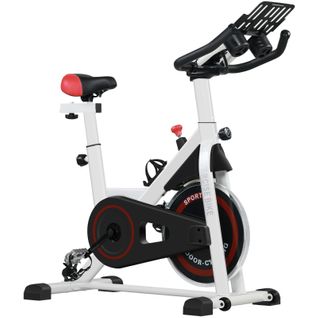 Vélo Fitness,ergometre Blanc/noir Avec Résistance Magnétique, Siège Réglable Et LCD