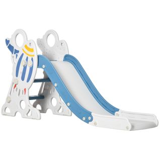 Toboggan Intérieur Pour Enfants 1,5-3 Ans, Design Fusée Avec Stickers, Bleu