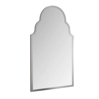 Miroir Mural Rectangulaire 61x101 cm Avec Cadre Métallique Argenté Pour Salon Et Salle De Bain