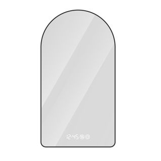 Miroir LED 60x120 cm Arqué Pour Salle De Bain, Anti-buée Avec Affichage Heure/température