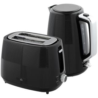 Set Petit-déjeuner 2-en-1 Noir : Bouilloire 1,7 l Et Grille-pain 7 Niveaux