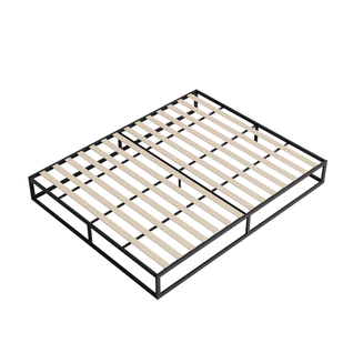 Lit 120 x 190 cm, Cadre en acier, Lattes en bois