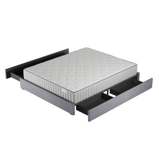 Ensemble 160x200 cm, Lit avec Tiroirs + Matelas mousse ép.16cm Accueil mémoire de forme