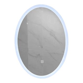 Miroir De Salle De Bain LED 50x70cm Ovale à Luminosité Variable Et Interrupteur Tactile