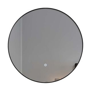 Miroir De Salle De Bain LED  60cm Rond à Luminosité Variable Avec Cadre En Aluminium Noir