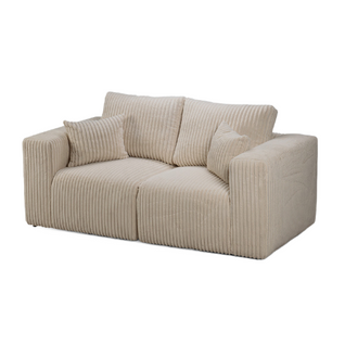 Canapé 2 Places Tissu Côtelé Sharm Beige