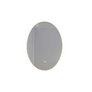 Miroir Salle De Bain LED Ovale 60x80cm Anti Buée Avec Cadre Doré Lb-4646g
