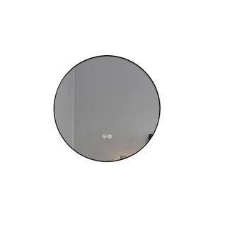 Miroir Salle De Bain LED Rond 90cm Anti Buée Avec Cadre Noir Lb-4647ba