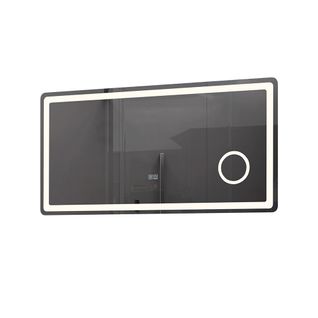 Miroir Salle De Bain LED 110x60cm Anti Buée Avec LED 3 Couleurs Et Loupe X3 Lb-3612