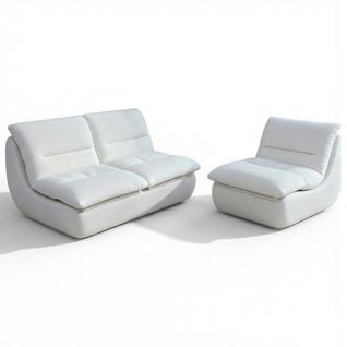 Pack Nuvia compressé Living 3 Places - Blanc Et Blanc