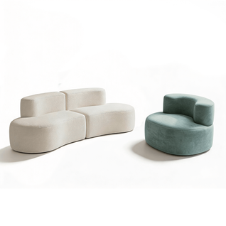 Pack Lounge Canapé Et Fauteuil - Blanc Et Sauge