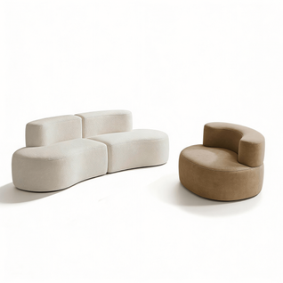 Pack Lounge Canapé Et Fauteuil - Blanc Et Sable