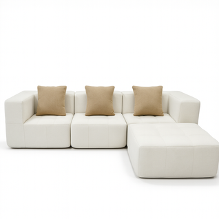 Canapé modulable compressé convertible Eden Complet 3 places Blanc