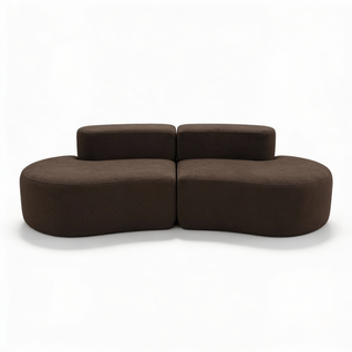 Canapé compressé Fixe Lounge Double 2 places Marron foncé